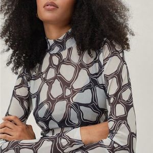 Animal Print Mesh Top